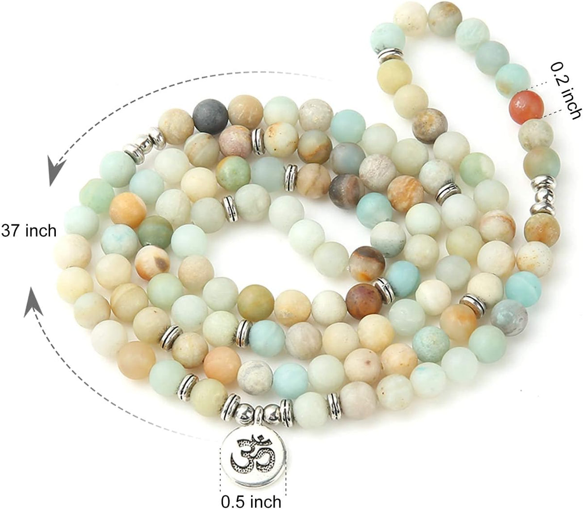 8mm 108 Mala Beads Wrap Bracelet Necklace for Yoga Charm Bracelet Natural Gemstone Jewelry for Women Men