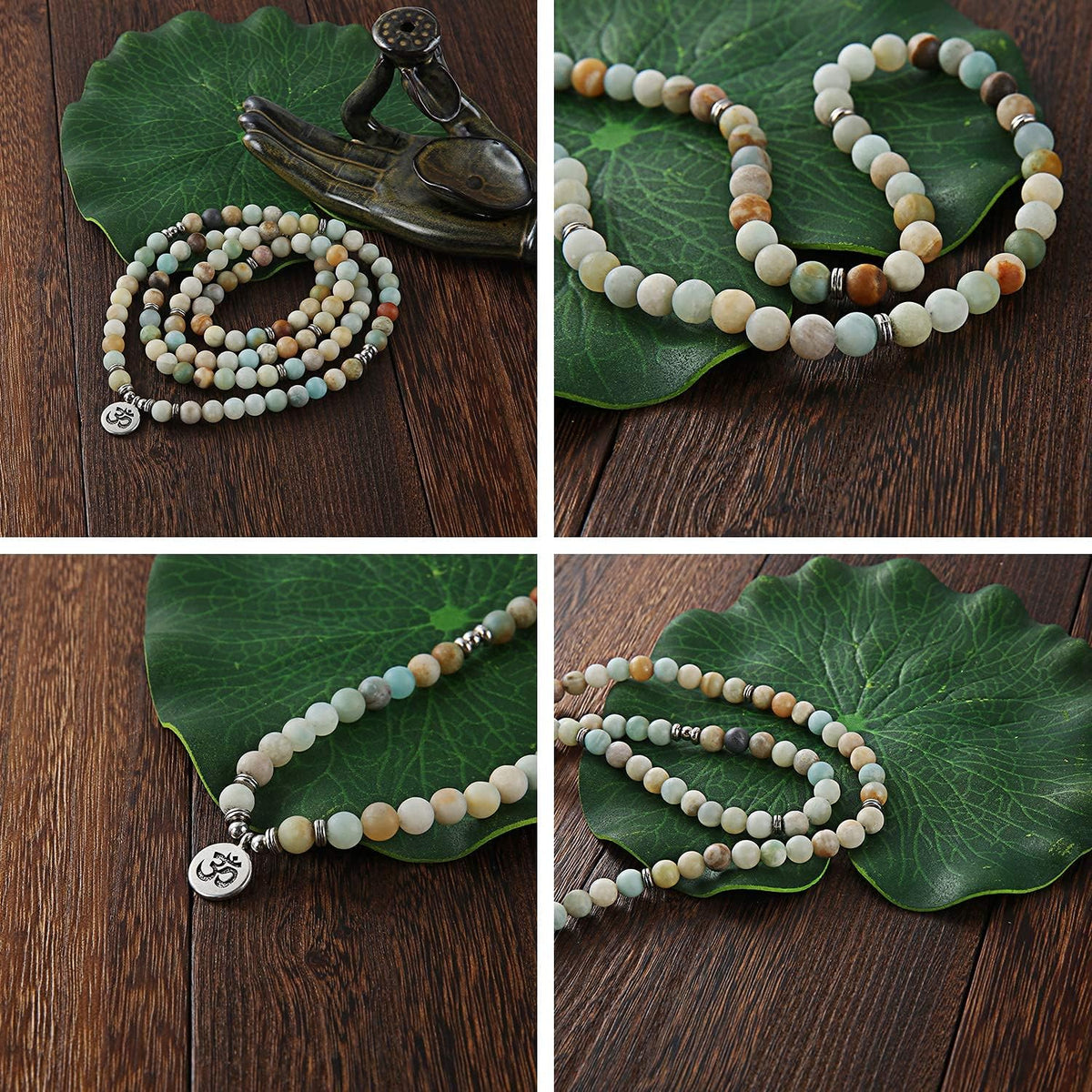8mm 108 Mala Beads Wrap Bracelet Necklace for Yoga Charm Bracelet Natural Gemstone Jewelry for Women Men