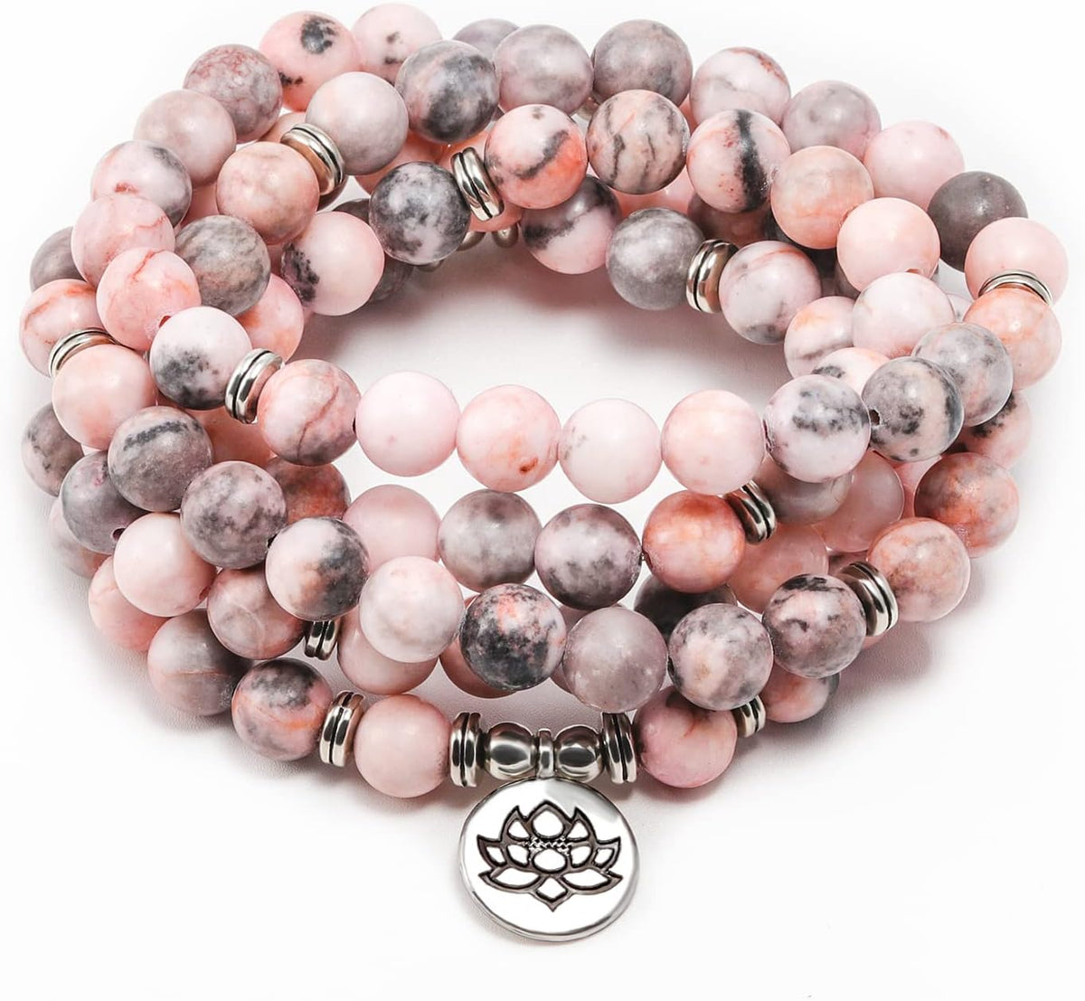 8mm 108 Mala Beads Wrap Bracelet Necklace for Yoga Charm Bracelet Natural Gemstone Jewelry for Women Men