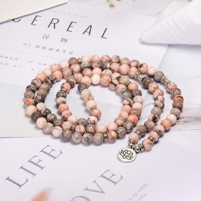 8mm 108 Mala Beads Wrap Bracelet Necklace for Yoga Charm Bracelet Natural Gemstone Jewelry for Women Men
