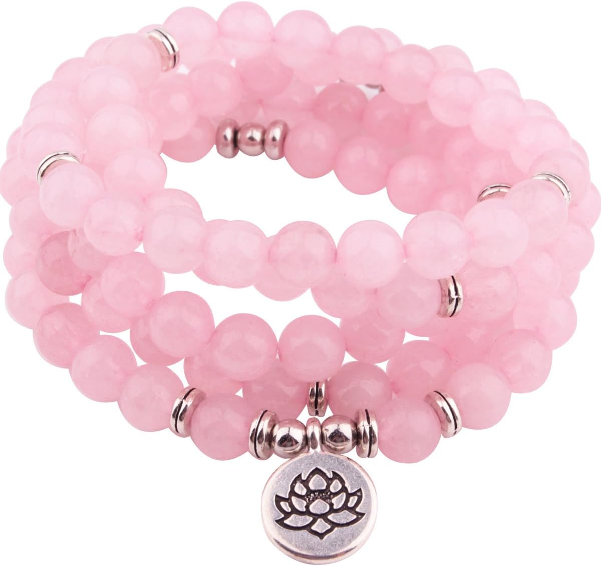 8mm 108 Mala Beads Wrap Bracelet Necklace for Yoga Charm Bracelet Natural Gemstone Jewelry for Women Men