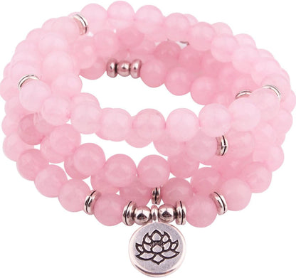 8mm 108 Mala Beads Wrap Bracelet Necklace for Yoga Charm Bracelet Natural Gemstone Jewelry for Women Men