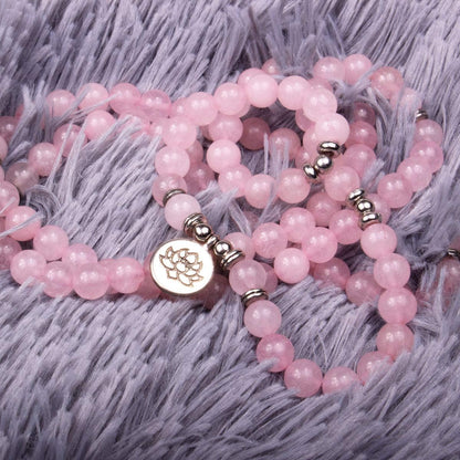 8mm 108 Mala Beads Wrap Bracelet Necklace for Yoga Charm Bracelet Natural Gemstone Jewelry for Women Men