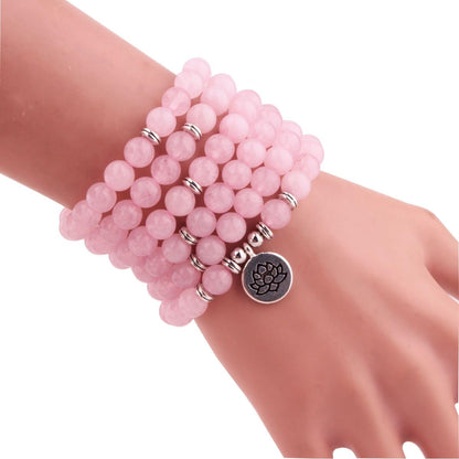 8mm 108 Mala Beads Wrap Bracelet Necklace for Yoga Charm Bracelet Natural Gemstone Jewelry for Women Men