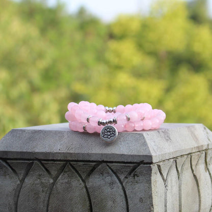 8mm 108 Mala Beads Wrap Bracelet Necklace for Yoga Charm Bracelet Natural Gemstone Jewelry for Women Men