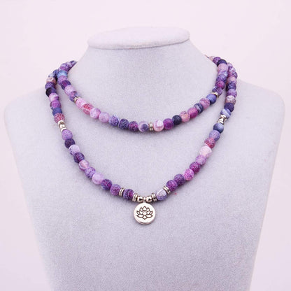 8mm 108 Mala Beads Wrap Bracelet Necklace for Yoga Charm Bracelet Natural Gemstone Jewelry for Women Men