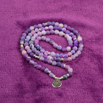 8mm 108 Mala Beads Wrap Bracelet Necklace for Yoga Charm Bracelet Natural Gemstone Jewelry for Women Men