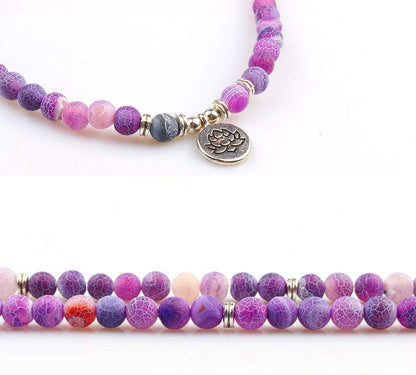 8mm 108 Mala Beads Wrap Bracelet Necklace for Yoga Charm Bracelet Natural Gemstone Jewelry for Women Men