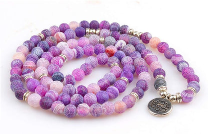 8mm 108 Mala Beads Wrap Bracelet Necklace for Yoga Charm Bracelet Natural Gemstone Jewelry for Women Men