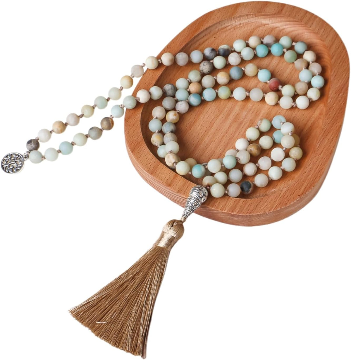 8mm 108 Mala Beads Wrap Bracelet Necklace for Yoga Charm Bracelet Natural Gemstone Jewelry for Women Men