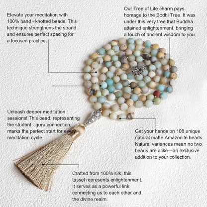 8mm 108 Mala Beads Wrap Bracelet Necklace for Yoga Charm Bracelet Natural Gemstone Jewelry for Women Men