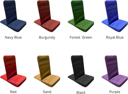 Original BackJack-Made in THE USA- Royal Cotton Fabric Lightweight Floor Seating Chair for Gaming, Families, Parents, Daycare, Back Support, Reading, Yoga, Meditation, Dorm, School