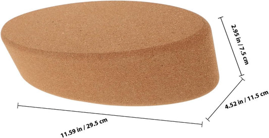 Cork Oval Yoga Block for Workout, Stable Support for Beginners