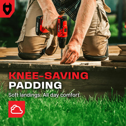Gardening Knee Pads for Women and Men – Waterproof Foam Padding in a Lightweight Yet Durable Design; Easy to Wear with Adjustable Elastic Hook-and-Loop Straps – Ideal for the Garden and Yard Work