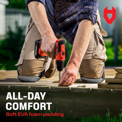 Gardening Knee Pads for Women and Men – Waterproof Foam Padding in a Lightweight Yet Durable Design; Easy to Wear with Adjustable Elastic Hook-and-Loop Straps – Ideal for the Garden and Yard Work
