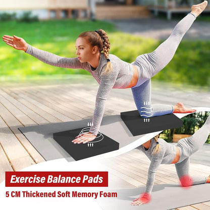 Balance Pad- Foam Balance Pad for Workout, Non-Slip & Water-Resistant Stability Trainer Mat, Soft TPE Exercise Foam Mat for Rehabilitation Stability,Physical Therapy,Fitness,Yoga (15.7" * 13" * 2")