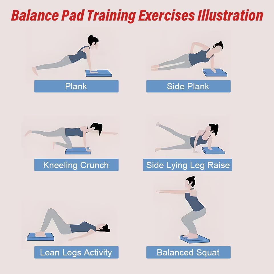 Balance Pad- Foam Balance Pad for Workout, Non-Slip & Water-Resistant Stability Trainer Mat, Soft TPE Exercise Foam Mat for Rehabilitation Stability,Physical Therapy,Fitness,Yoga (15.7" * 13" * 2")