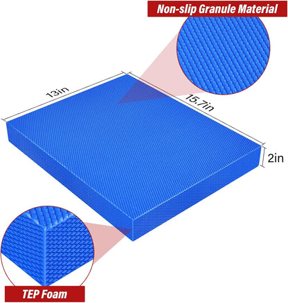 Balance Pad- Foam Balance Pad for Workout, Non-Slip & Water-Resistant Stability Trainer Mat, Soft TPE Exercise Foam Mat for Rehabilitation Stability,Physical Therapy,Fitness,Yoga (15.7" * 13" * 2")