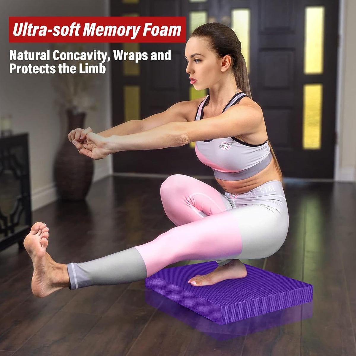 Balance Pad- Foam Balance Pad for Workout, Non-Slip & Water-Resistant Stability Trainer Mat, Soft TPE Exercise Foam Mat for Rehabilitation Stability,Physical Therapy,Fitness,Yoga (15.7" * 13" * 2")