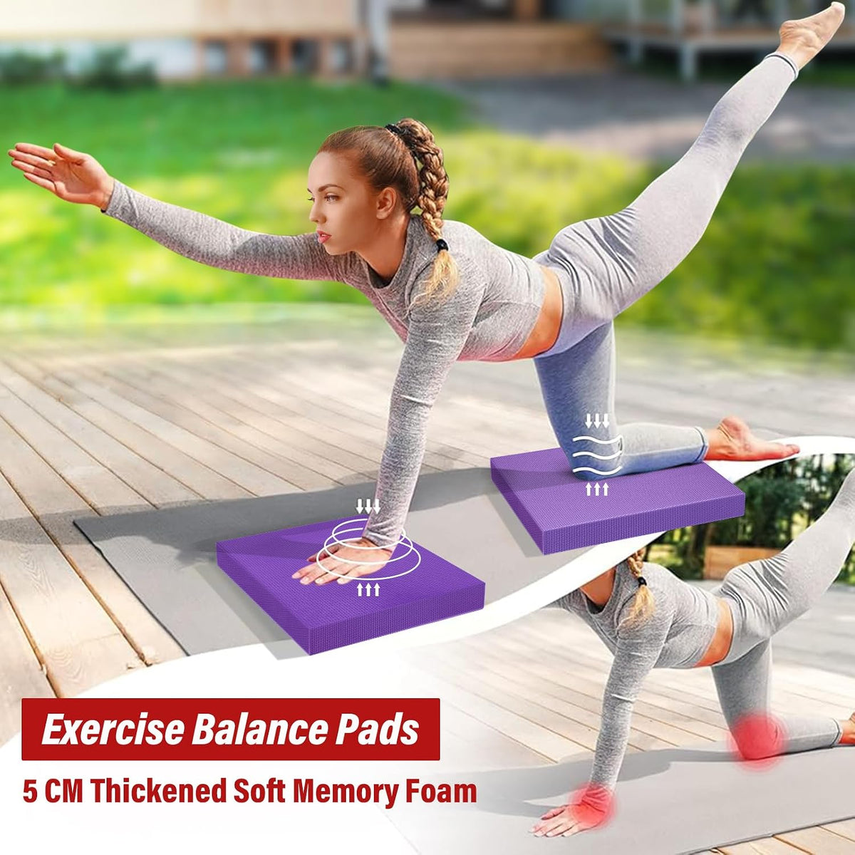 Balance Pad- Foam Balance Pad for Workout, Non-Slip & Water-Resistant Stability Trainer Mat, Soft TPE Exercise Foam Mat for Rehabilitation Stability,Physical Therapy,Fitness,Yoga (15.7" * 13" * 2")