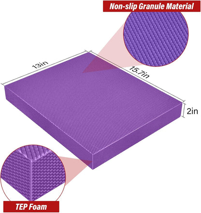 Balance Pad- Foam Balance Pad for Workout, Non-Slip & Water-Resistant Stability Trainer Mat, Soft TPE Exercise Foam Mat for Rehabilitation Stability,Physical Therapy,Fitness,Yoga (15.7" * 13" * 2")