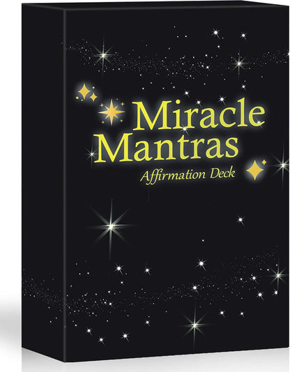 Miracle Mantras Positive Affirmations Cards – 54 Daily Affirmation Cards for Women & Men, Self Care, Love & Wealth, Mindfulness Motivational Deck, Inspirational Gift