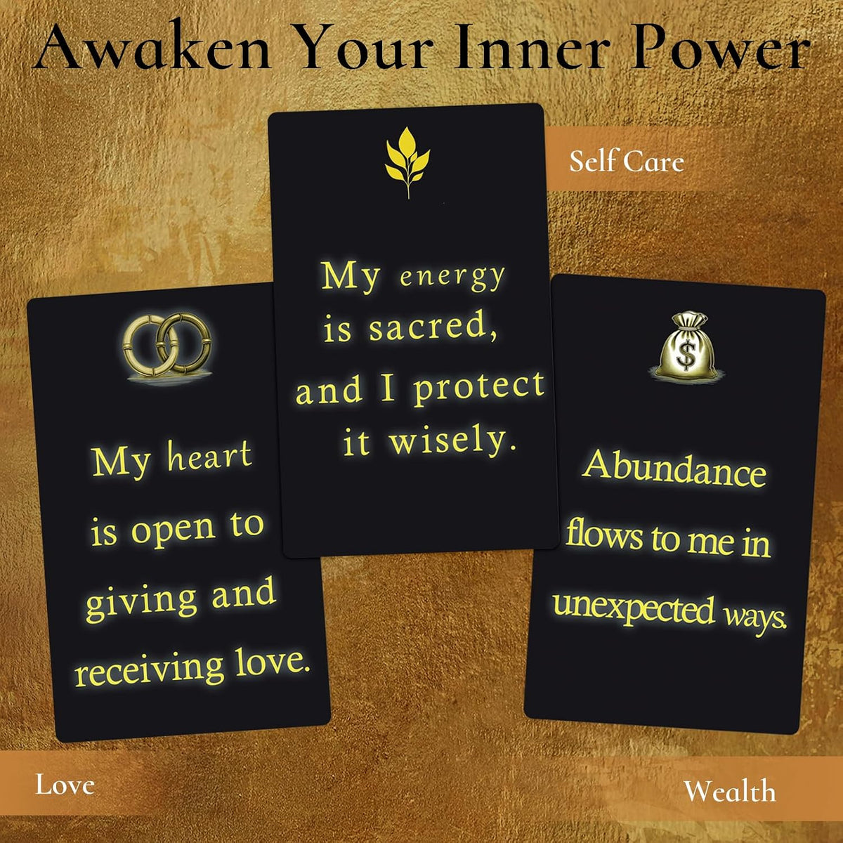 Miracle Mantras Positive Affirmations Cards – 54 Daily Affirmation Cards for Women & Men, Self Care, Love & Wealth, Mindfulness Motivational Deck, Inspirational Gift