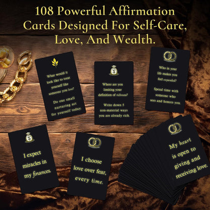 Miracle Mantras Positive Affirmations Cards – 54 Daily Affirmation Cards for Women & Men, Self Care, Love & Wealth, Mindfulness Motivational Deck, Inspirational Gift