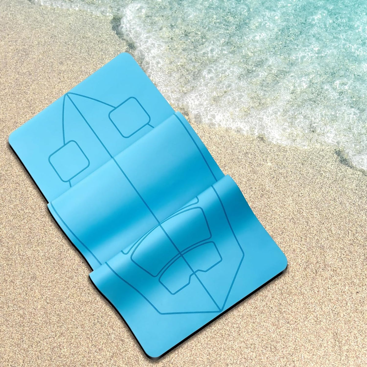 Surf Mat for Pop-up Practice Surfing Balance Training 72" x 27" Extra Large Multi-purpose Foldable Rubber Yoga Mat Non Slip with Bag for Women Men Surfing Gifts Pilates Fitness