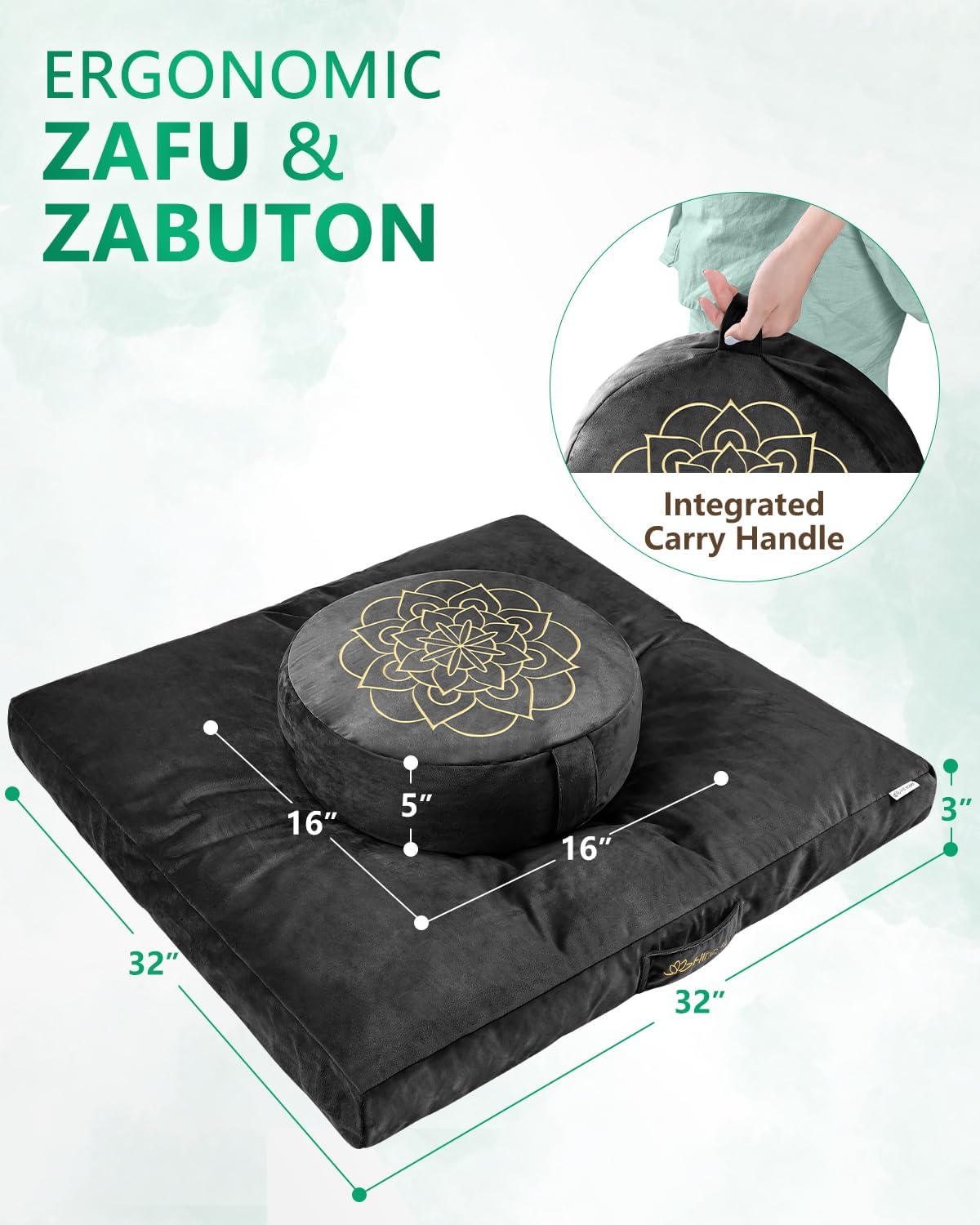 Meditation Cushion, Traditional Tibetan Velvet Meditation Pillow