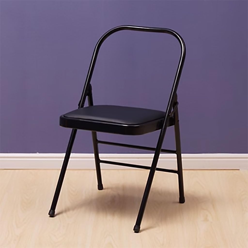 Pilates Yoga Chair PU Leather/Frosted Surface Double Beam Design Folding Backless Iyengar Yoga Chair Inversion