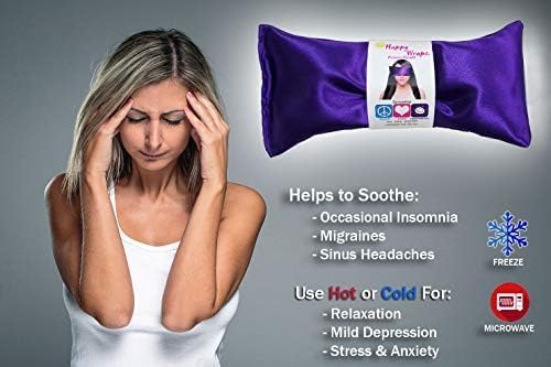 Lavender Eye Pillow - Hot Cold Weighted Eye Pillows for Relaxation, Sleep, Stress, Migraine Relief, Yoga - Aromatherapy Gifts for Women, Birthday, Teachers, Made in USA - Amethyst