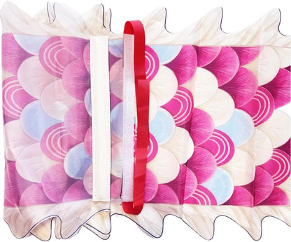 9.8 FT Pink Magic Cloud Dragon Ribbon Poi, 3 Meters Outdoor Dragon Dance Washable Pink Dragon Scale Pattern Ribbon Streamer with 200g 3D Plastic Dragon Head, Swing Rope and Oxford Travel bag Set