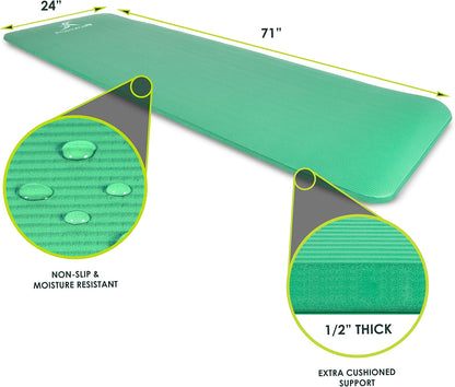 Extra Thick Yoga and Pilates Mat, 71-inch Long High Density Exercise Mat with Comfort Foam and Carrying Strap