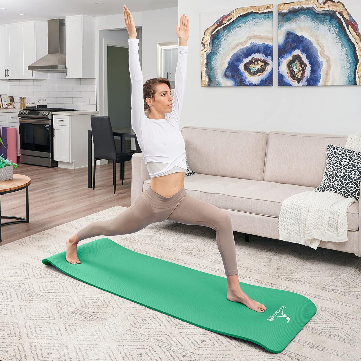 Extra Thick Yoga and Pilates Mat, 71-inch Long High Density Exercise Mat with Comfort Foam and Carrying Strap