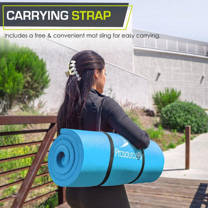 Extra Thick Yoga and Pilates Mat, 71-inch Long High Density Exercise Mat with Comfort Foam and Carrying Strap