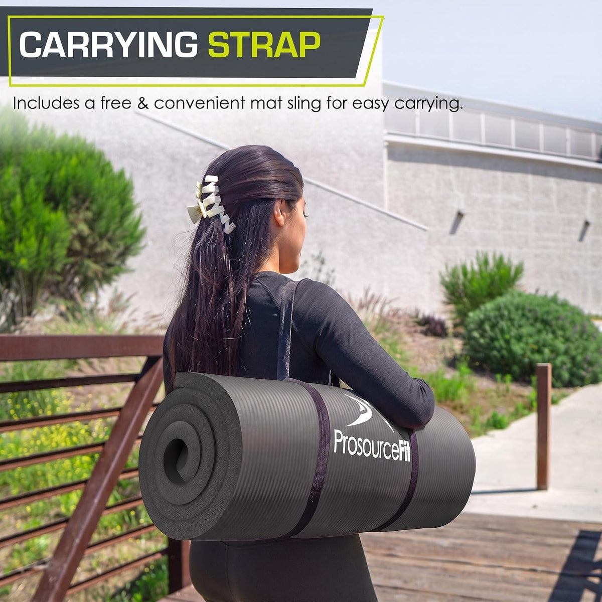 Extra Thick Yoga and Pilates Mat, 71-inch Long High Density Exercise Mat with Comfort Foam and Carrying Strap