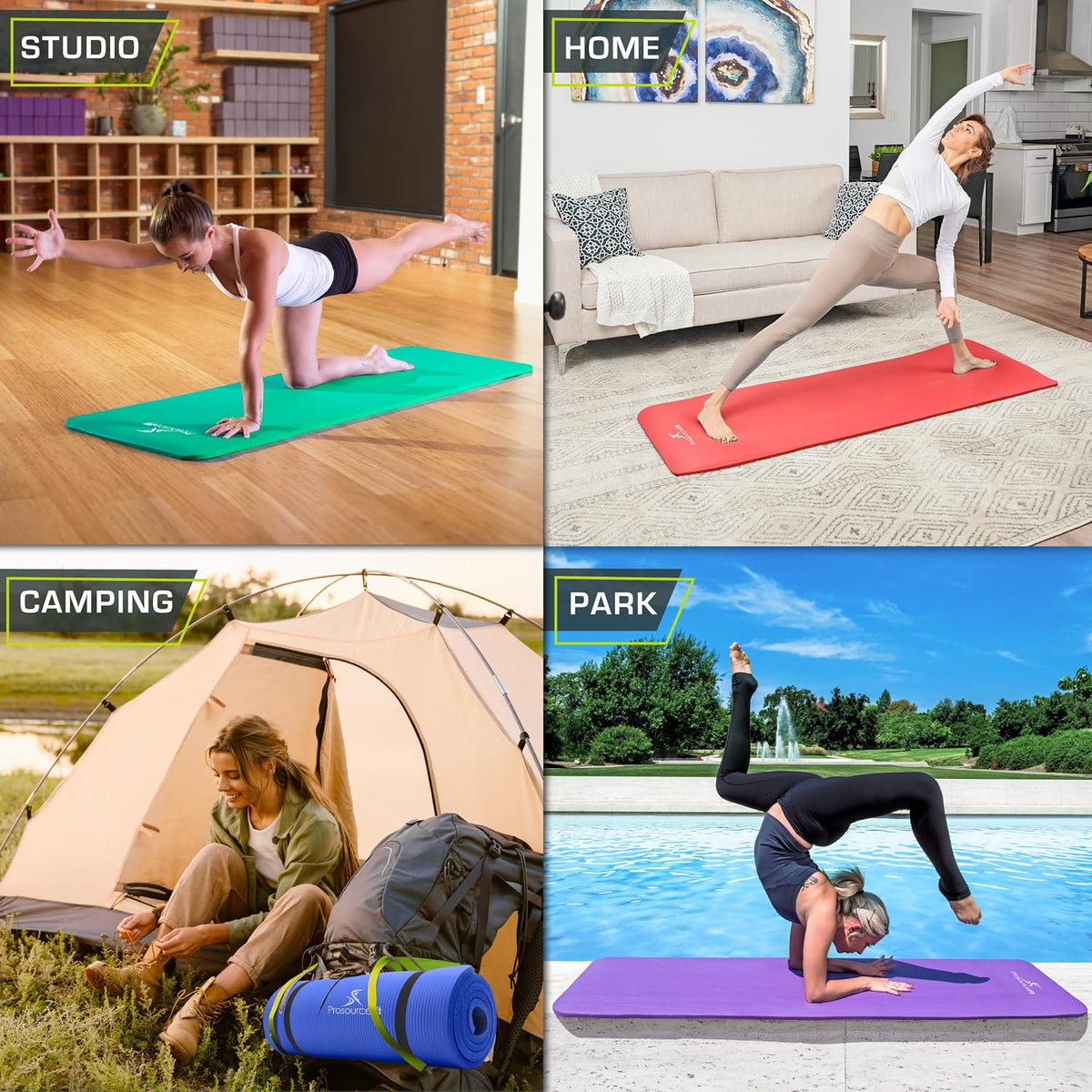 Extra Thick Yoga and Pilates Mat, 71-inch Long High Density Exercise Mat with Comfort Foam and Carrying Strap