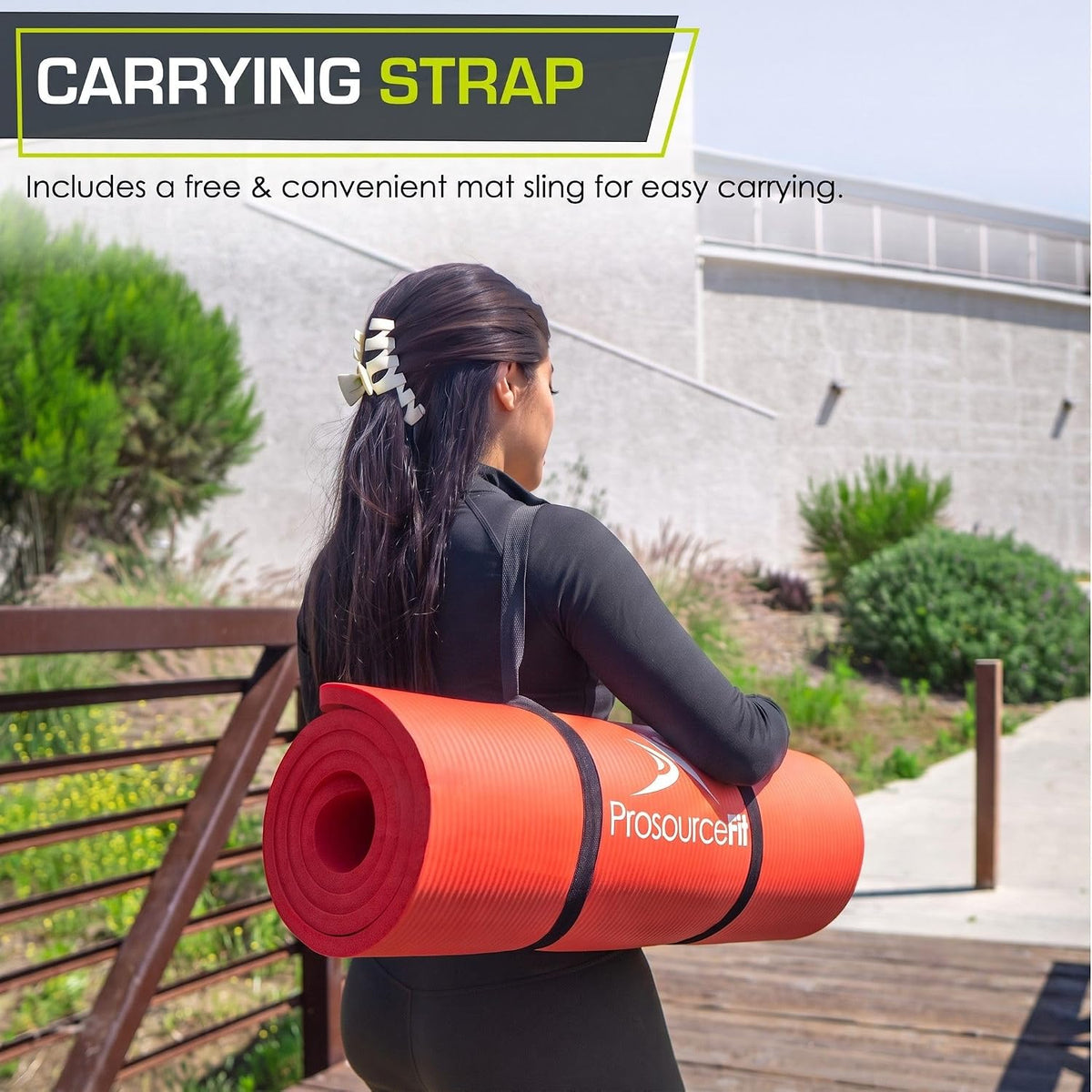 Extra Thick Yoga and Pilates Mat, 71-inch Long High Density Exercise Mat with Comfort Foam and Carrying Strap