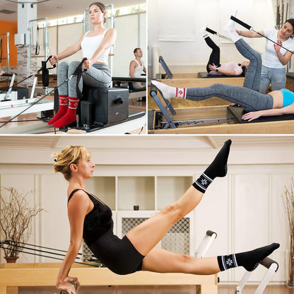 Women's Grip Pilates Crew Socks, Non Slip Yoga Barre Sticky Socks