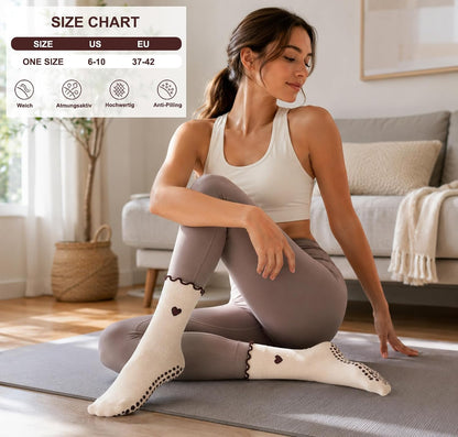Women's Grip Pilates Crew Socks, Non Slip Yoga Barre Sticky Socks