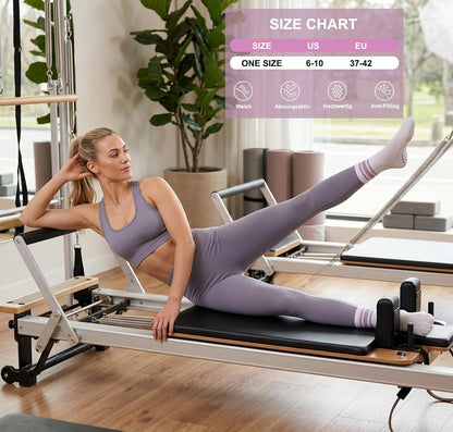 Women's Grip Pilates Crew Socks, Non Slip Yoga Barre Sticky Socks