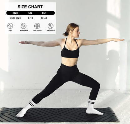 Women's Grip Pilates Crew Socks, Non Slip Yoga Barre Sticky Socks