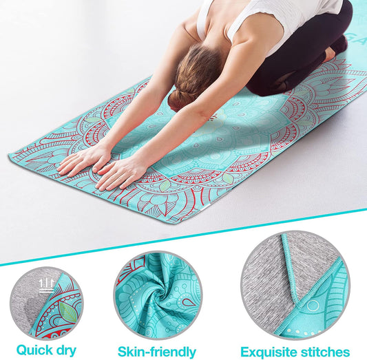 Yoga Towel, Non-Slip Hot Yoga Mat, 74.4 x 27.4 in
