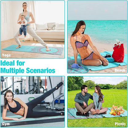 Yoga Towel, Non-Slip Hot Yoga Mat, 74.4 x 27.4 in
