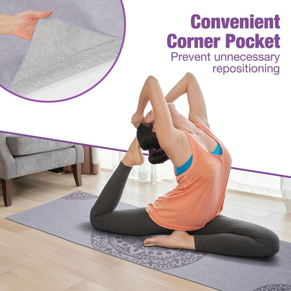 Yoga Towel, Non-Slip Hot Yoga Mat, 74.4 x 27.4 in