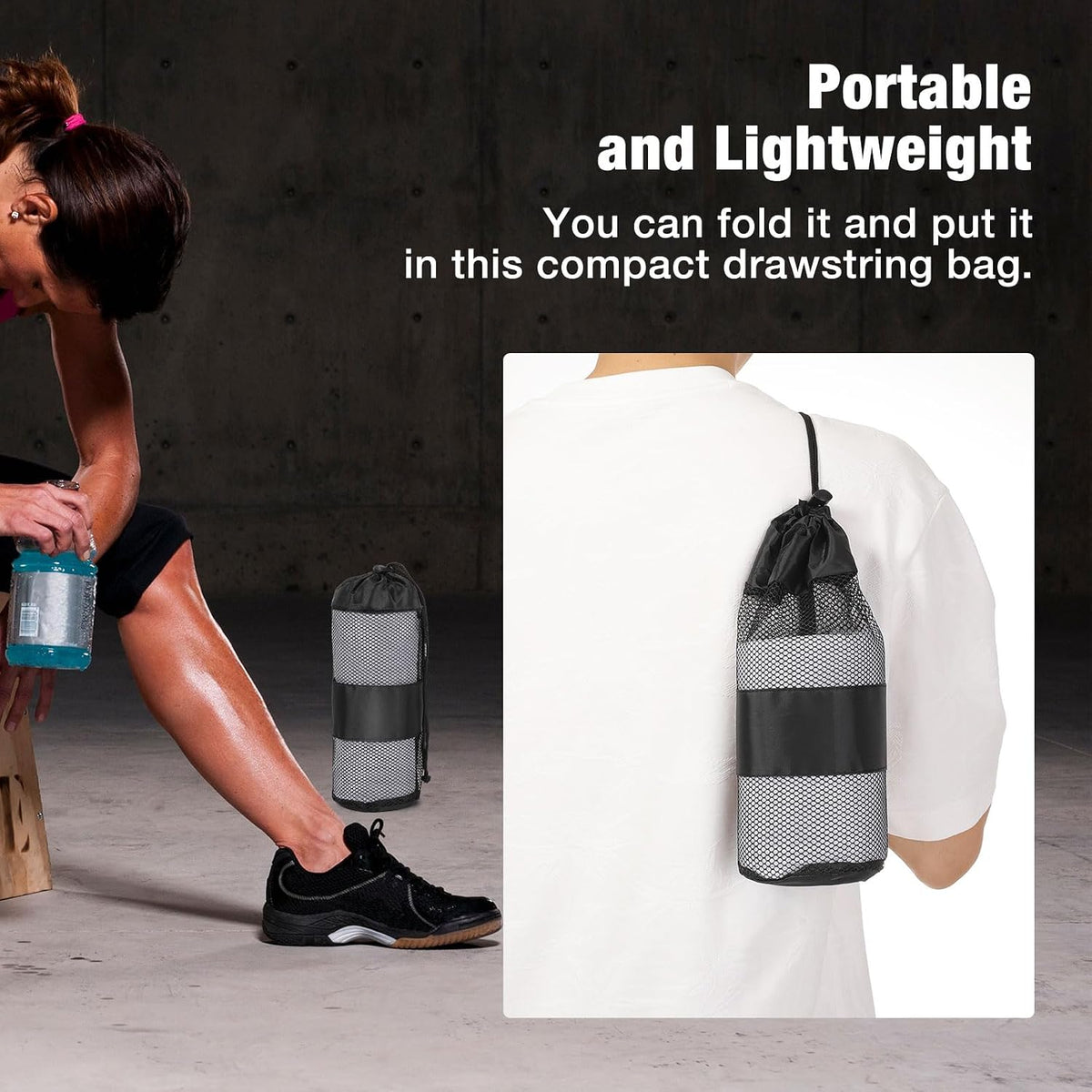 Yoga Towel, Non-Slip Hot Yoga Mat, 74.4 x 27.4 in