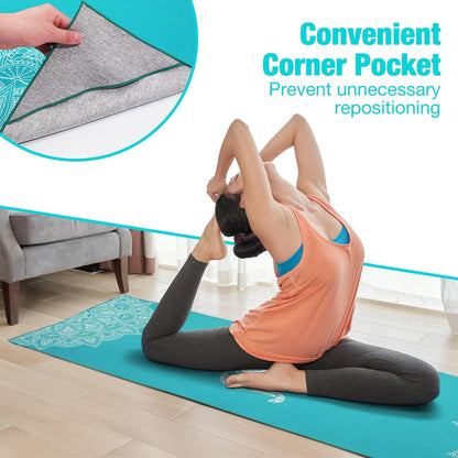 Yoga Towel, Non-Slip Hot Yoga Mat, 74.4 x 27.4 in