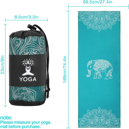 Yoga Towel, Non-Slip Hot Yoga Mat, 74.4 x 27.4 in