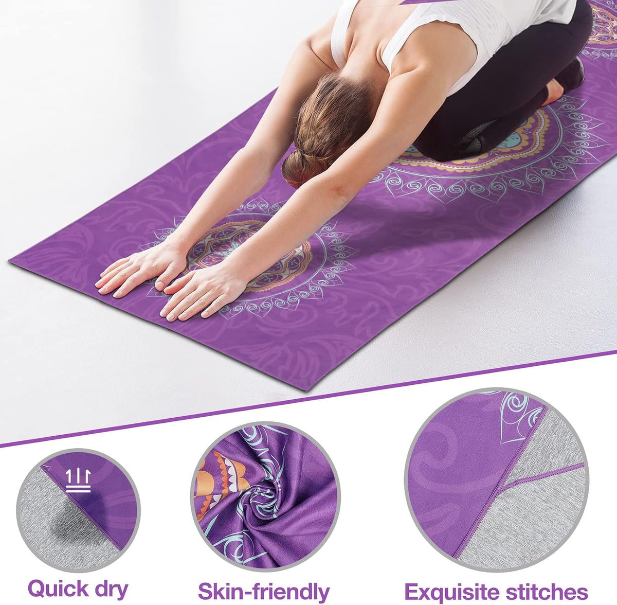 Yoga Towel, Non-Slip Hot Yoga Mat, 74.4 x 27.4 in